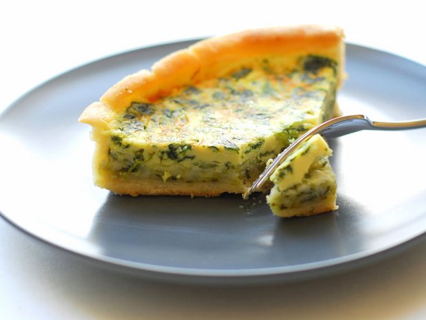 Quiche din praz şi somon proaspăt