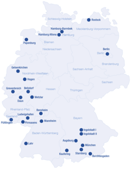 Harta tuturor centrelor de dializă NephroCare din Germania